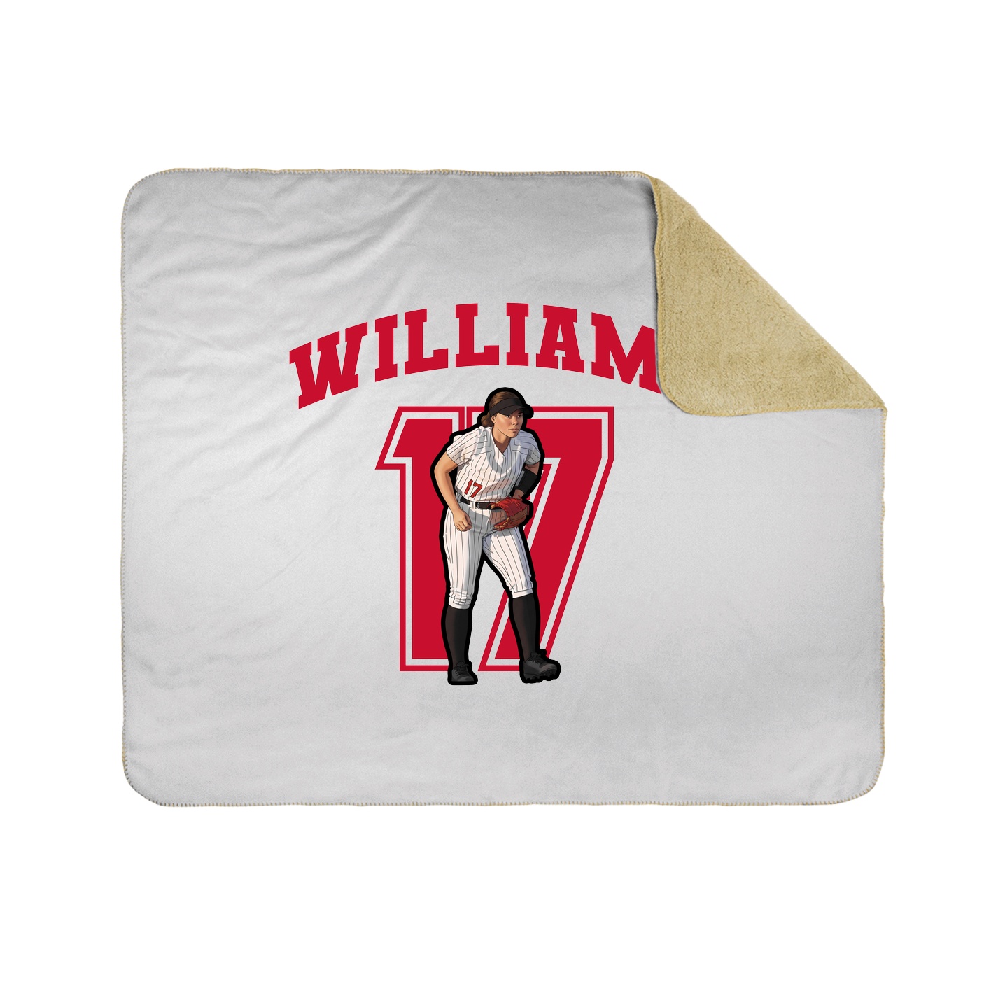 Throw Blanket — Number in White