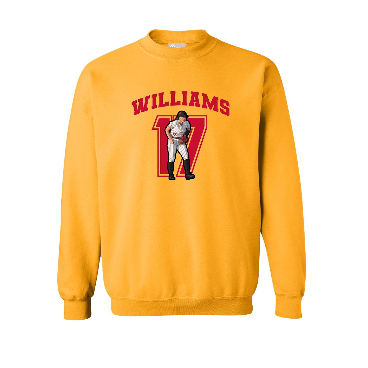 Fleece Crew — Number in Gold