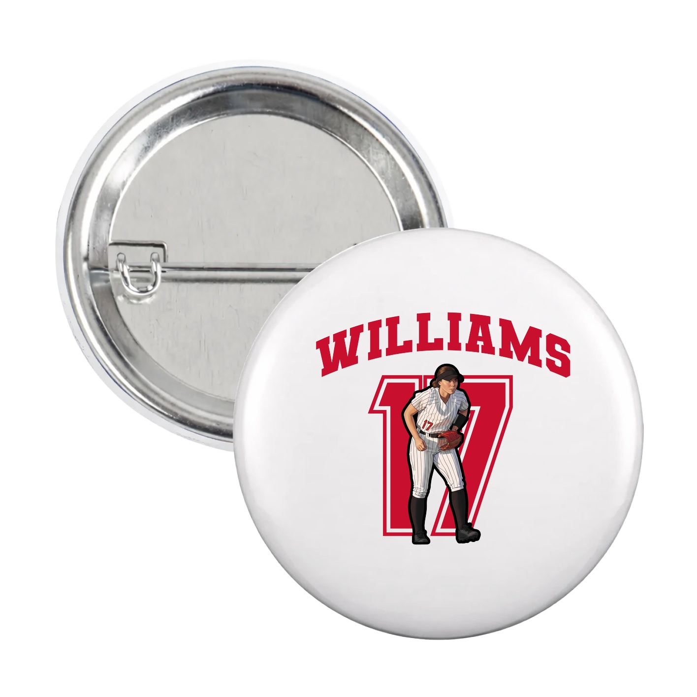 Game Day Button — Number in White