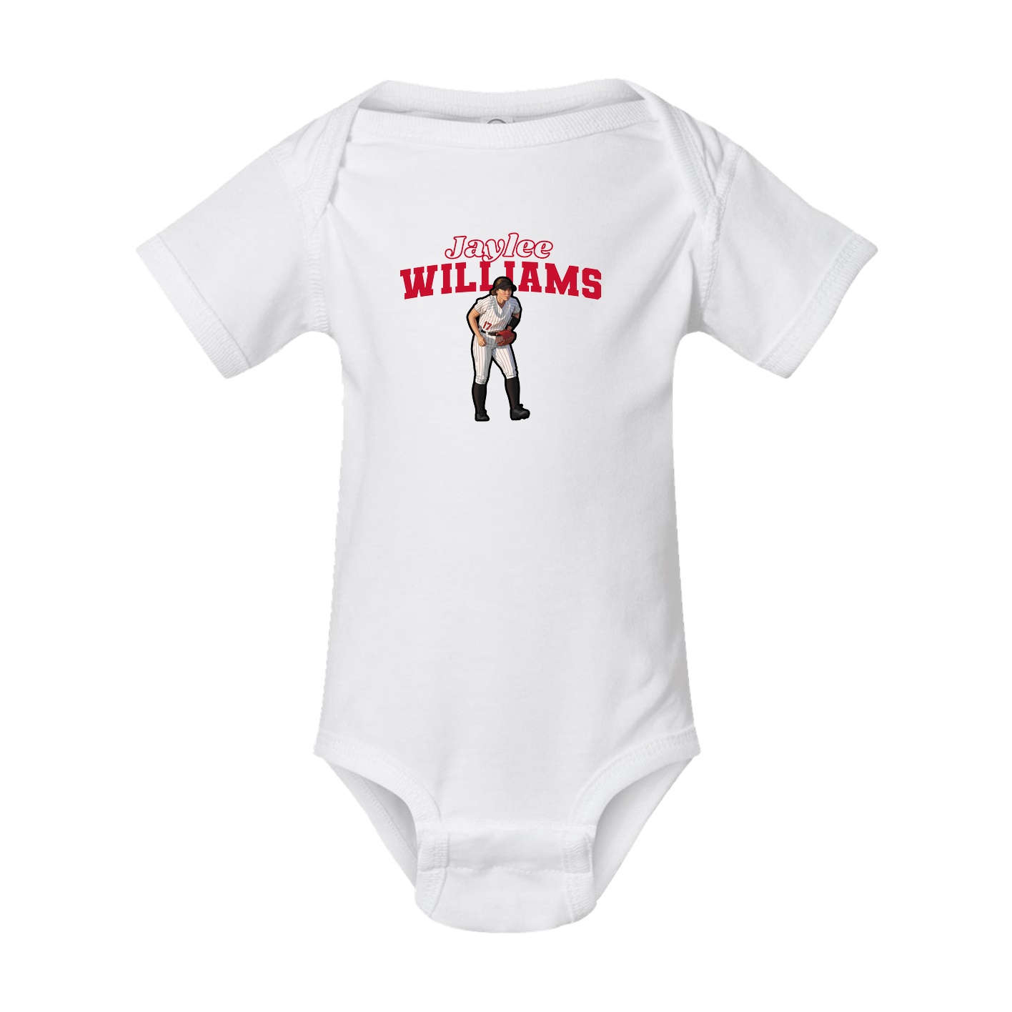 Baby Onesie — Name Arch in White