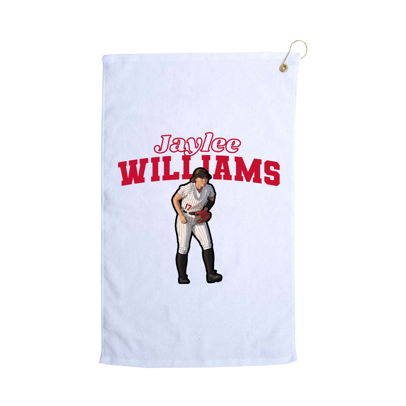 Golf Towel — Name Arch in White