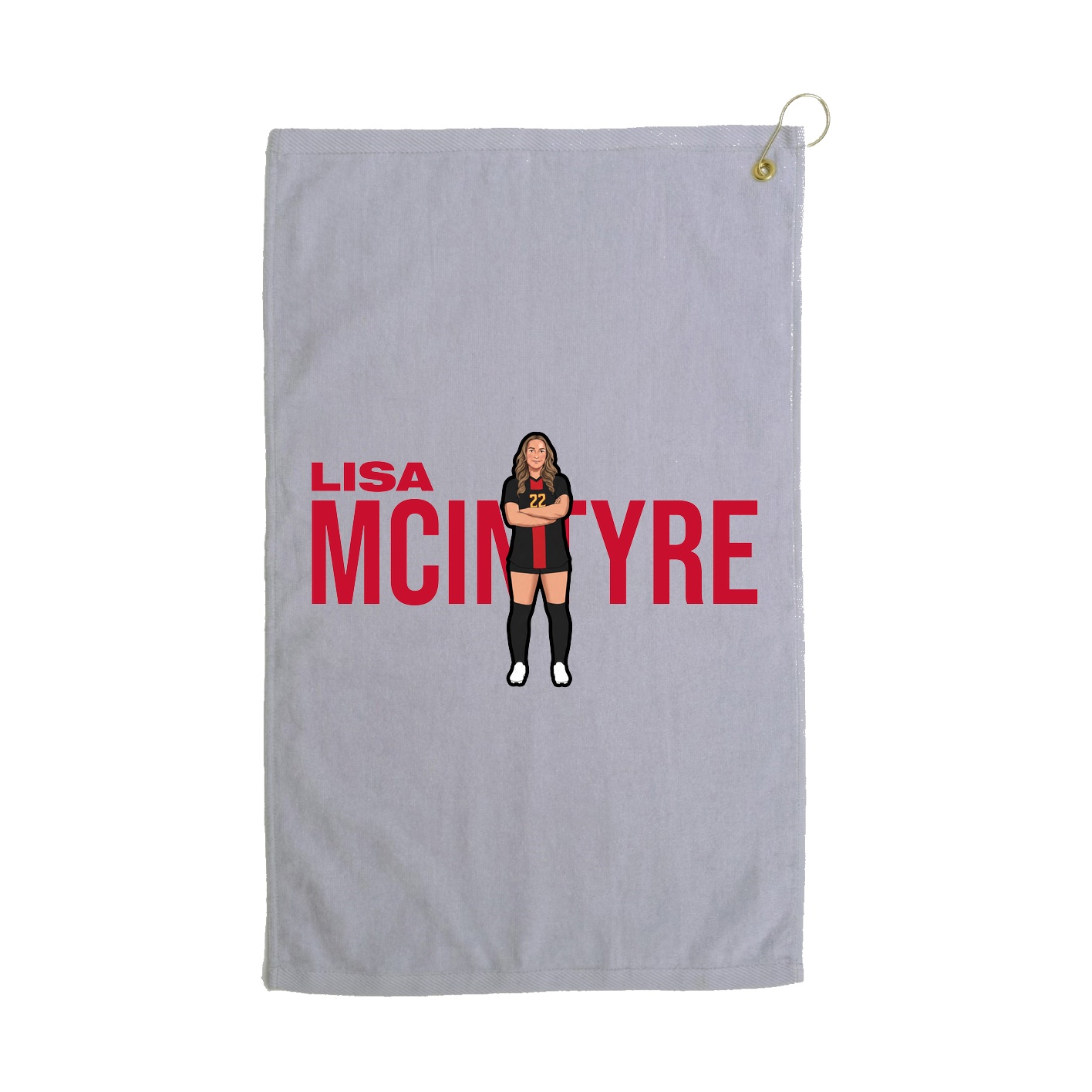 Golf Towel — Player Name in Grey