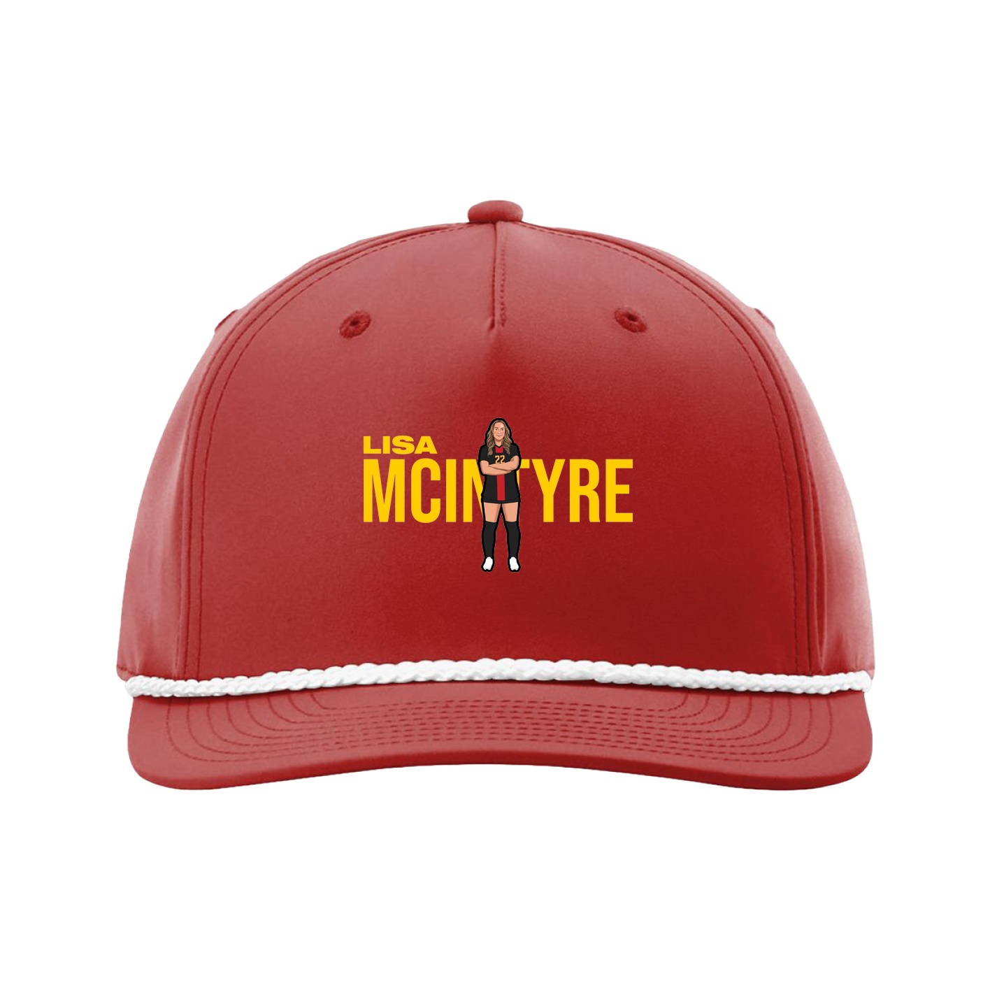 Five-Panel Classic Rope Cap — Player Name in Red