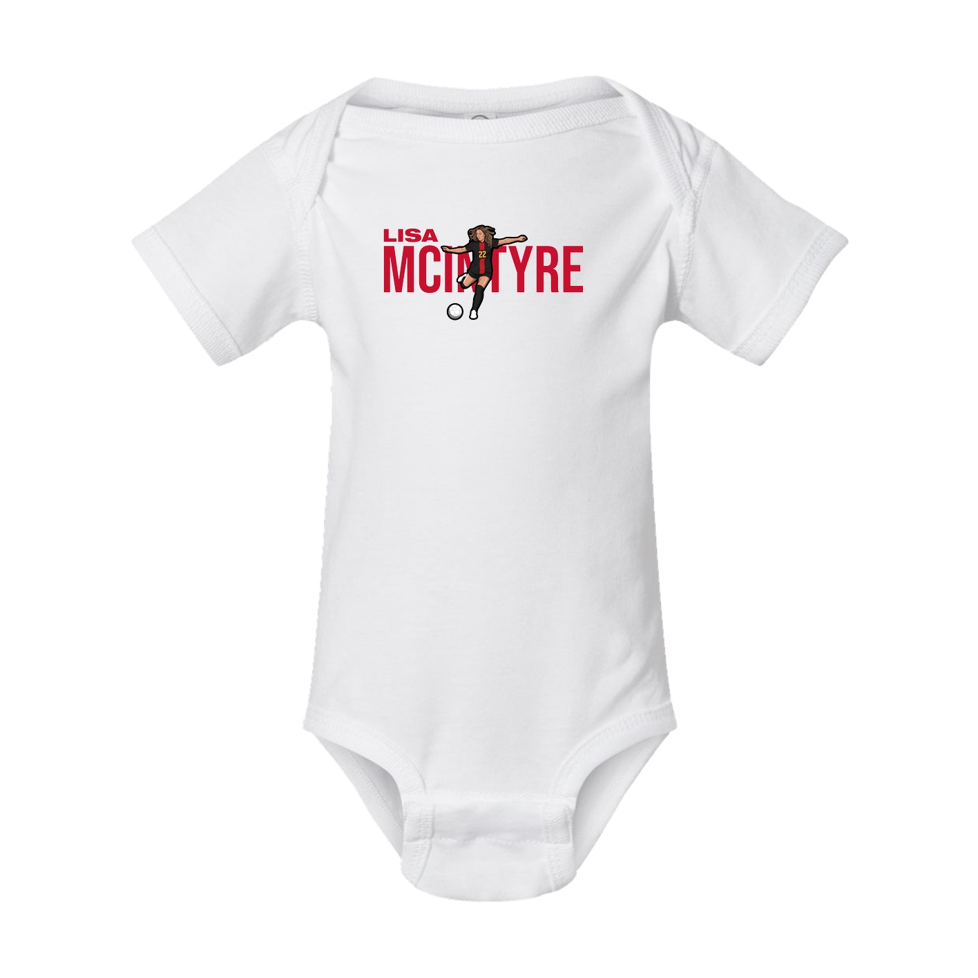 Baby Onesie — Player Name in White