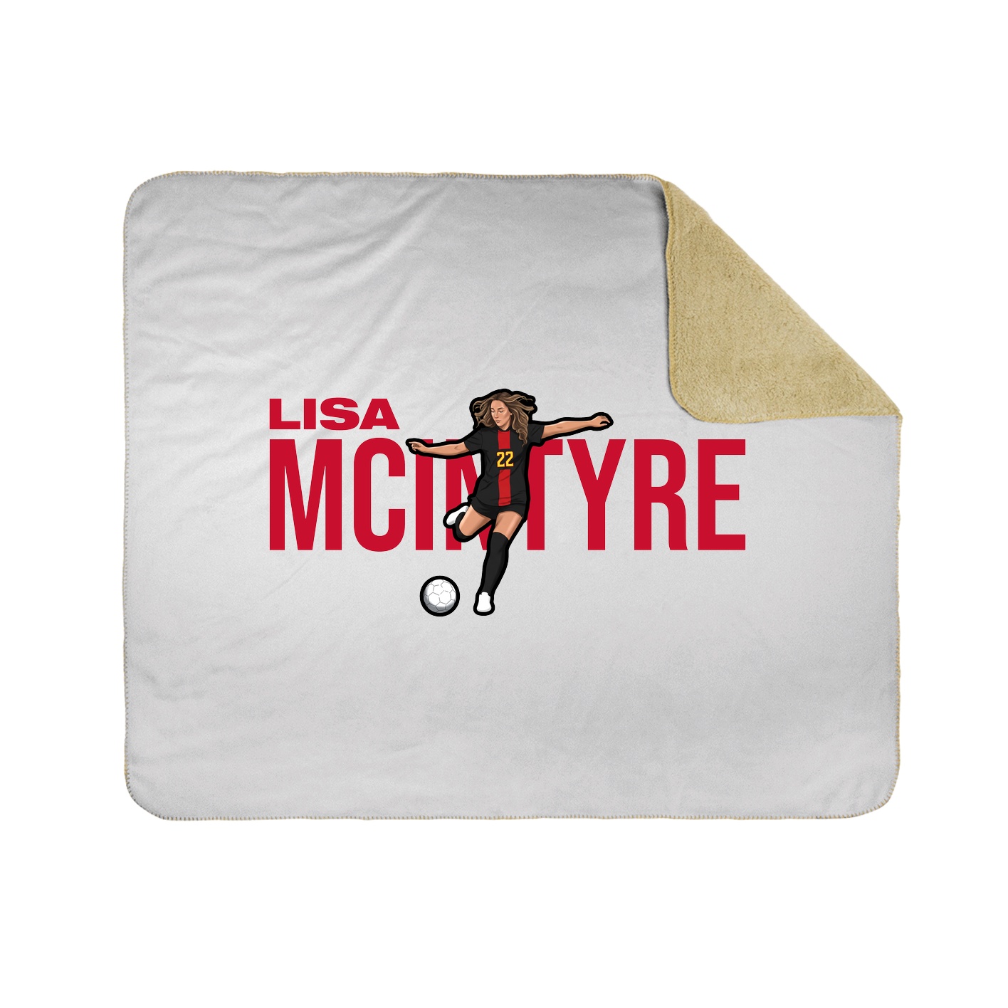 Throw Blanket — Player Name in White