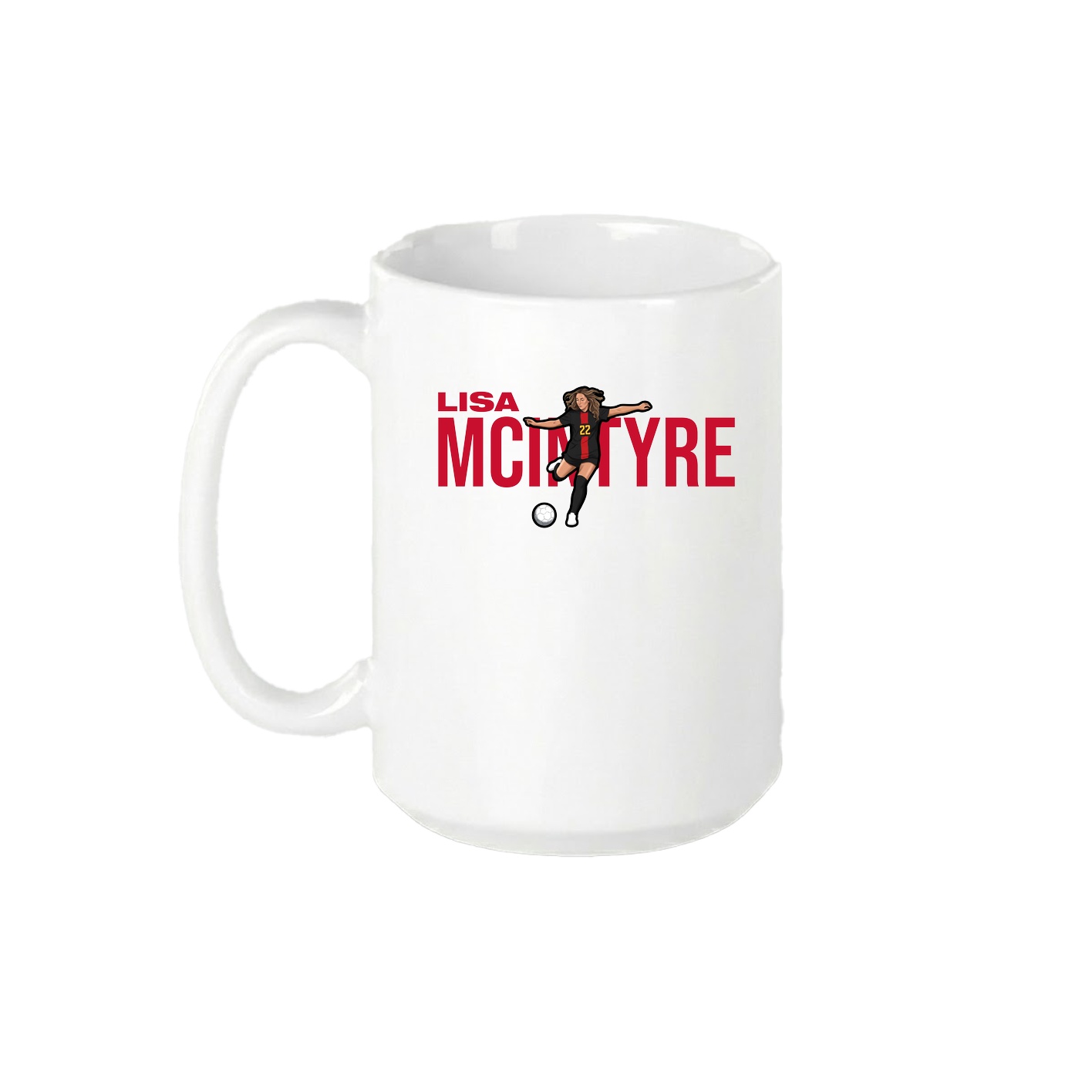 15oz Coffee Mug — Player Name in White