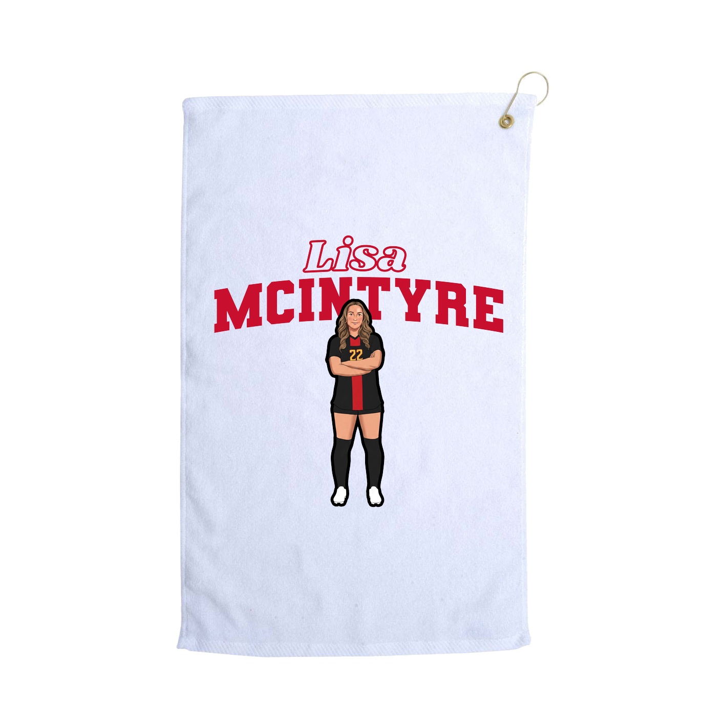 Golf Towel — Name Arch in White