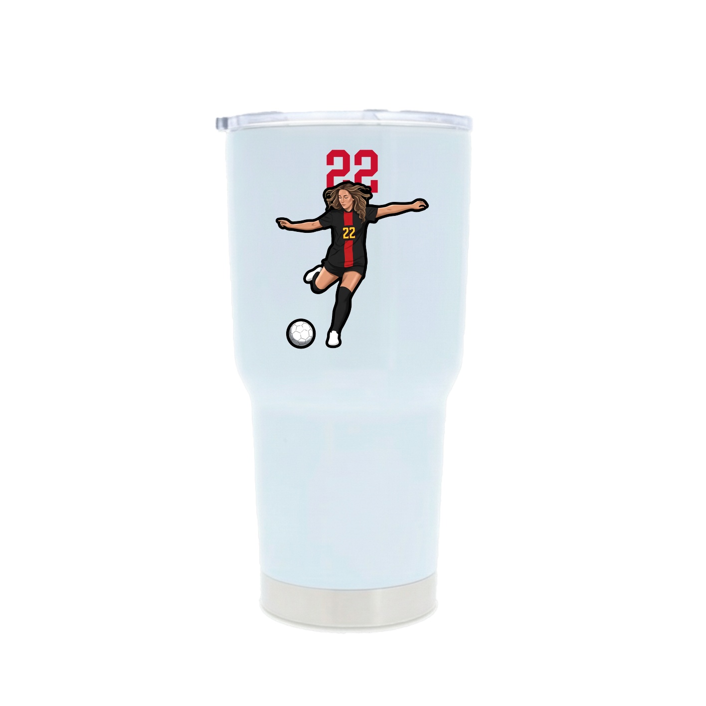 30oz Stainless Steel Tumbler — Number Top in White