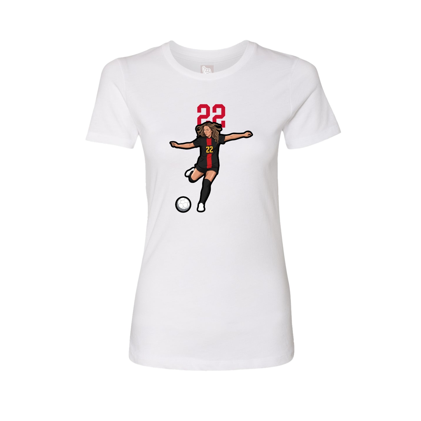 Fitted Women's Tee — Number Top in White