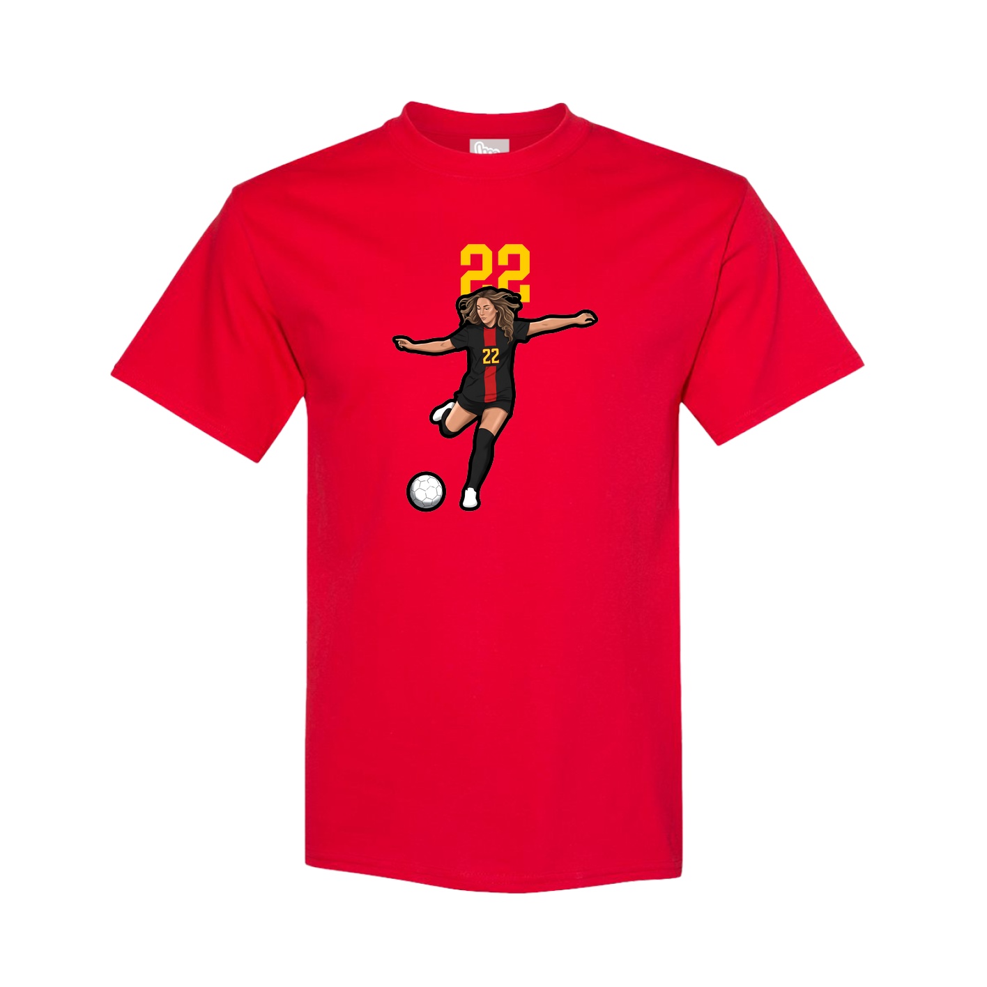 Youth Tee — Number Top in Red