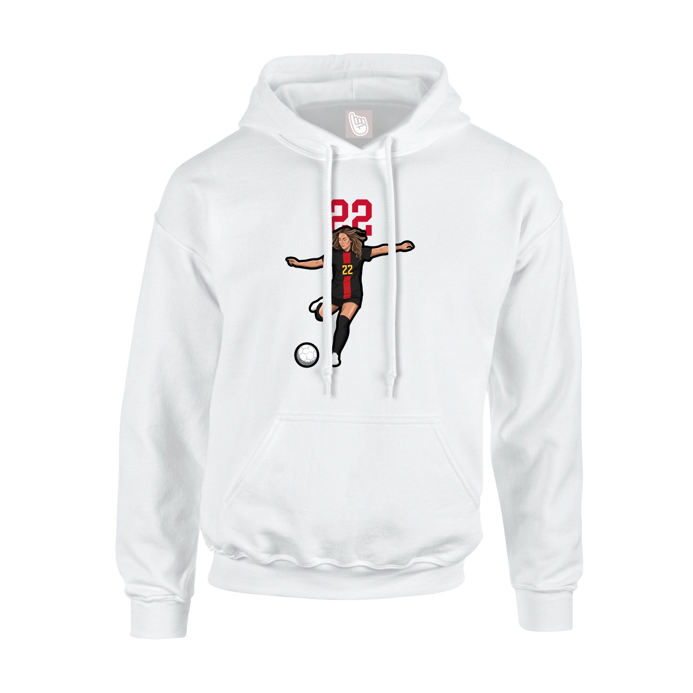 Youth Hoodie — Number Top in White
