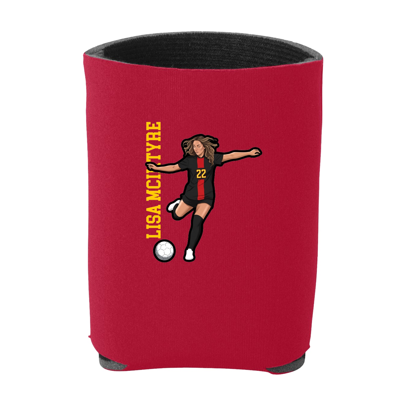 Can Holder — Name Vertical in Red