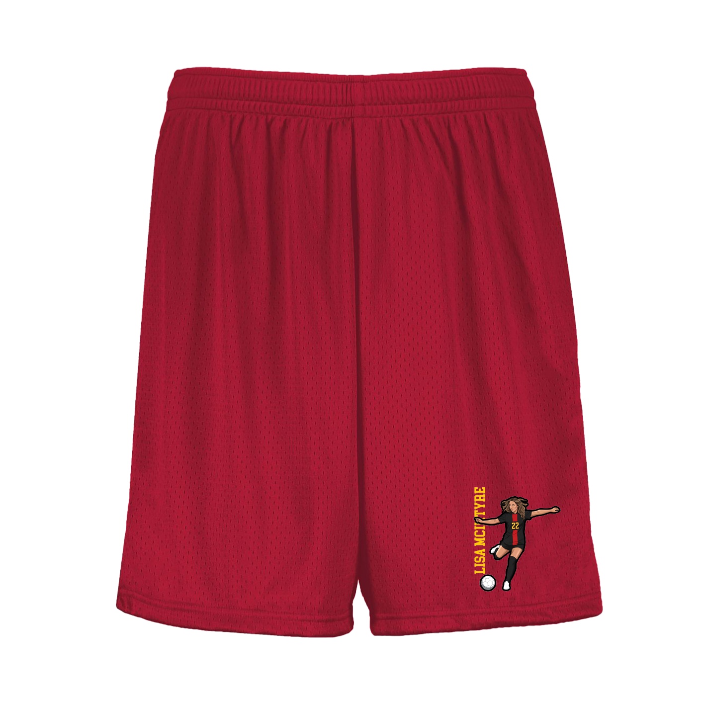 Shorts — Name Vertical in Red