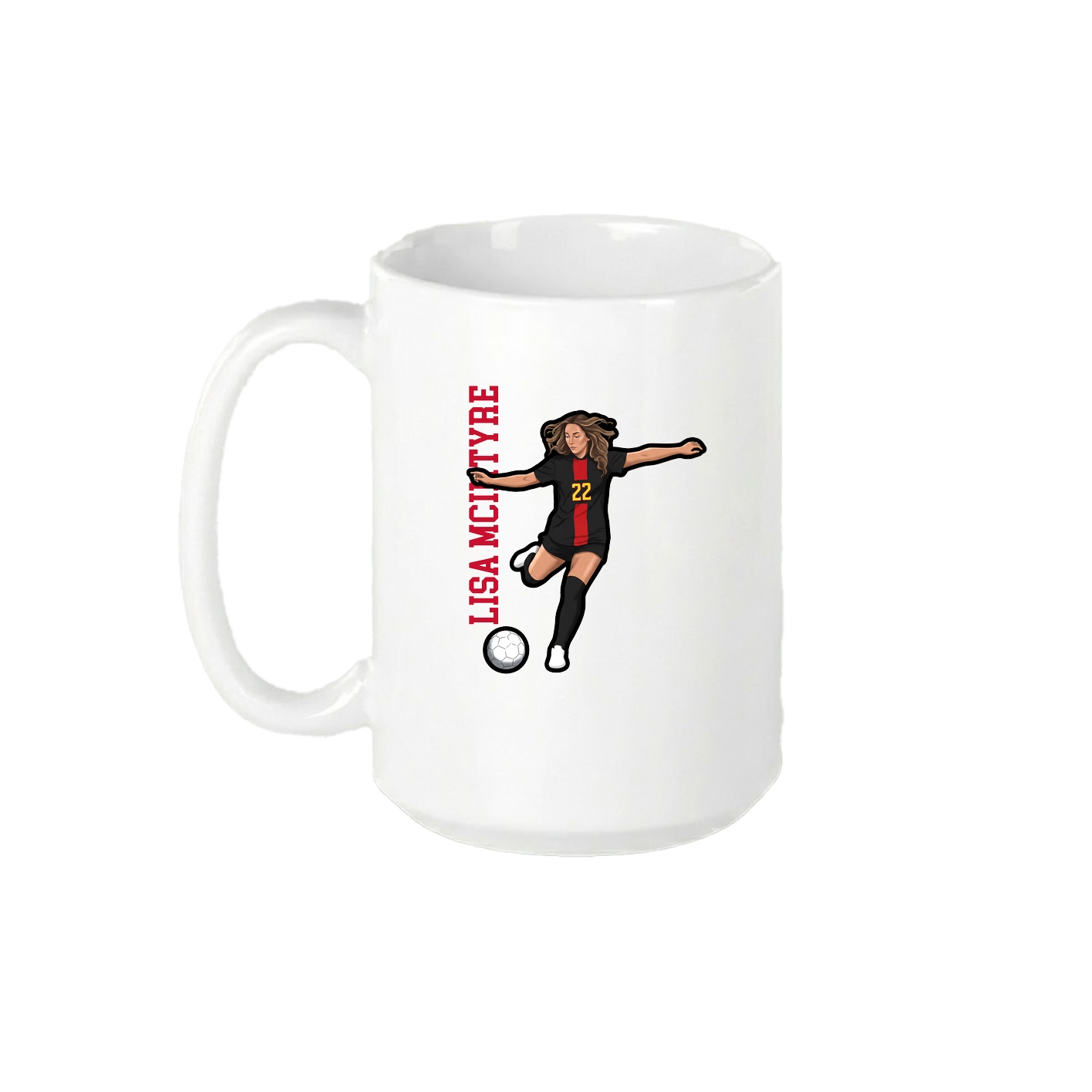 15oz Coffee Mug — Name Vertical in White