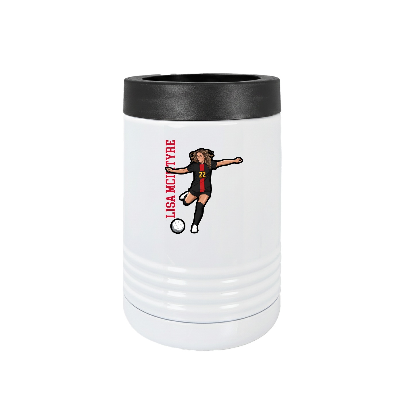 Beverage Holder — Name Vertical in White