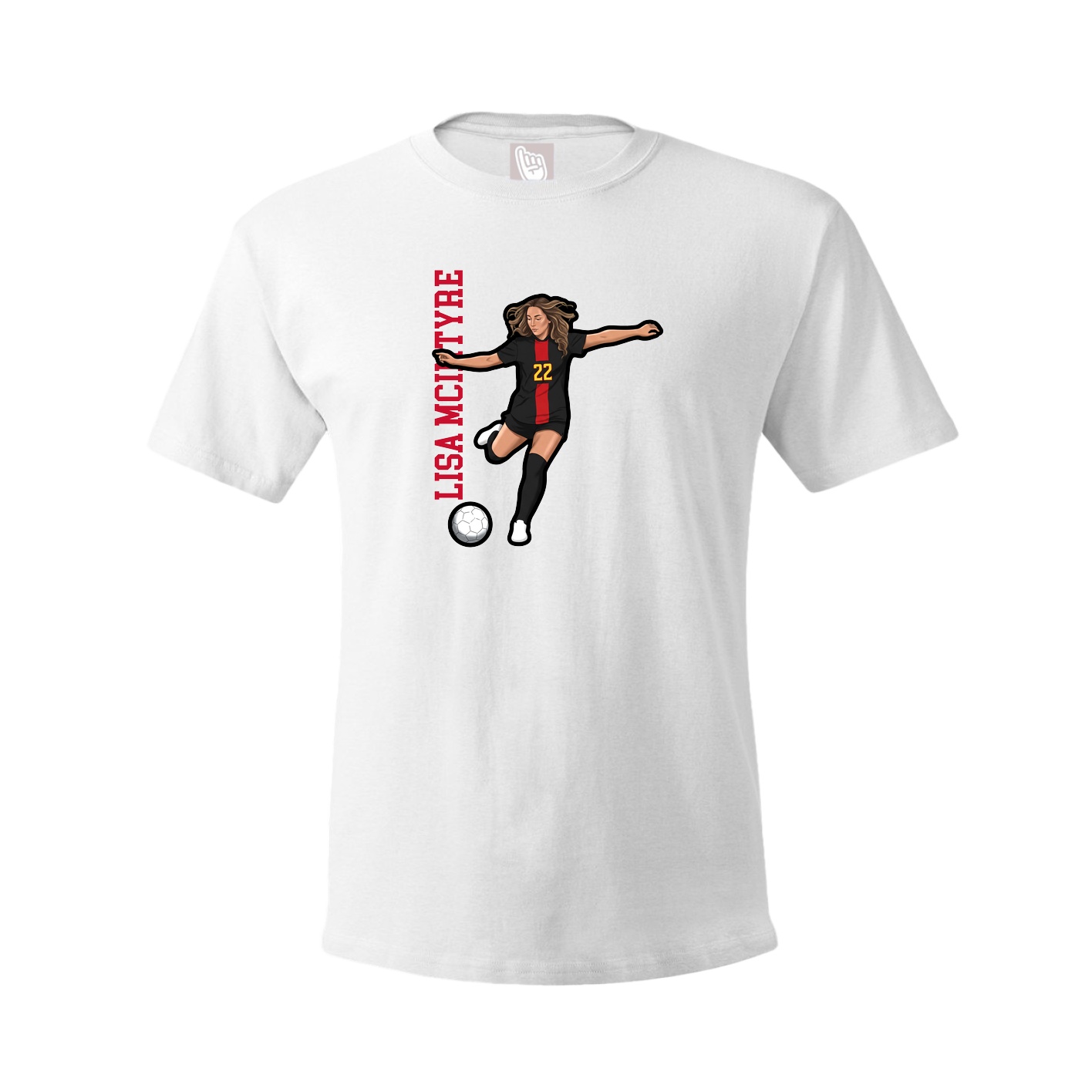Youth Tee — Name Vertical in White
