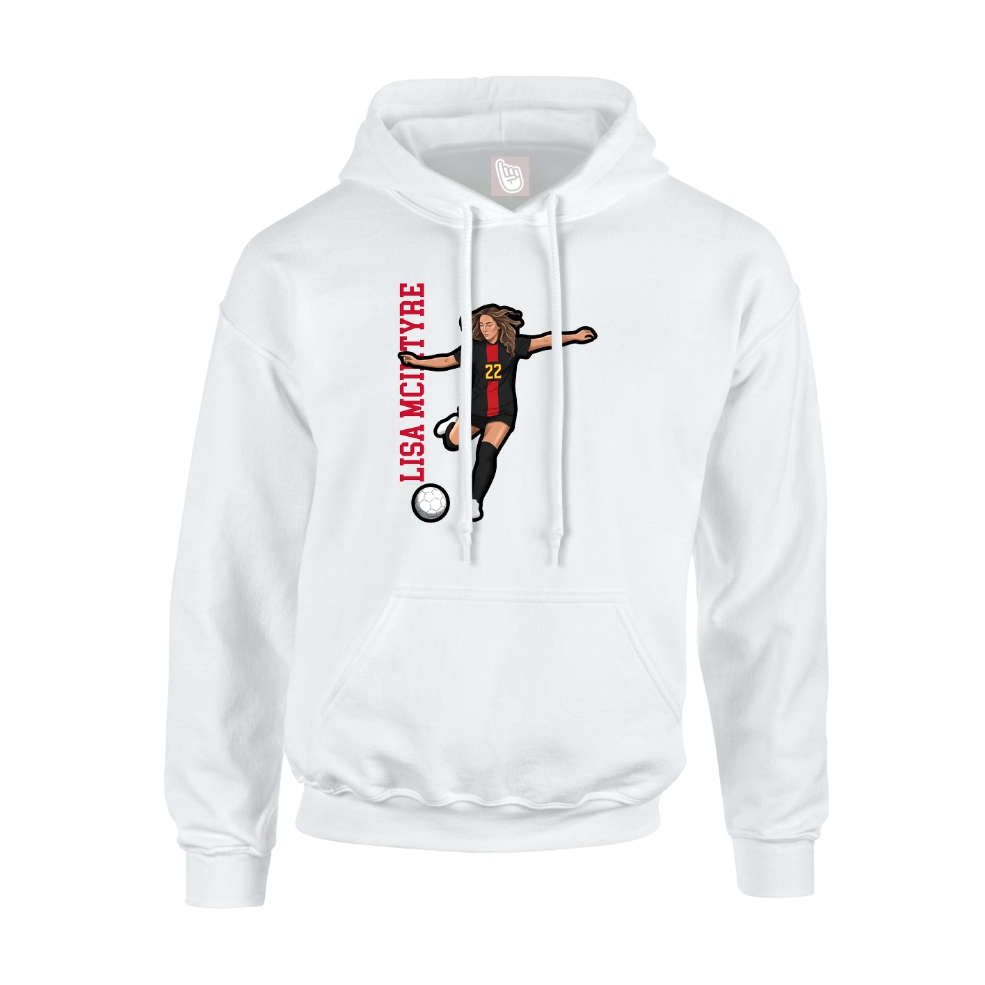 Hoodie — Name Vertical in White