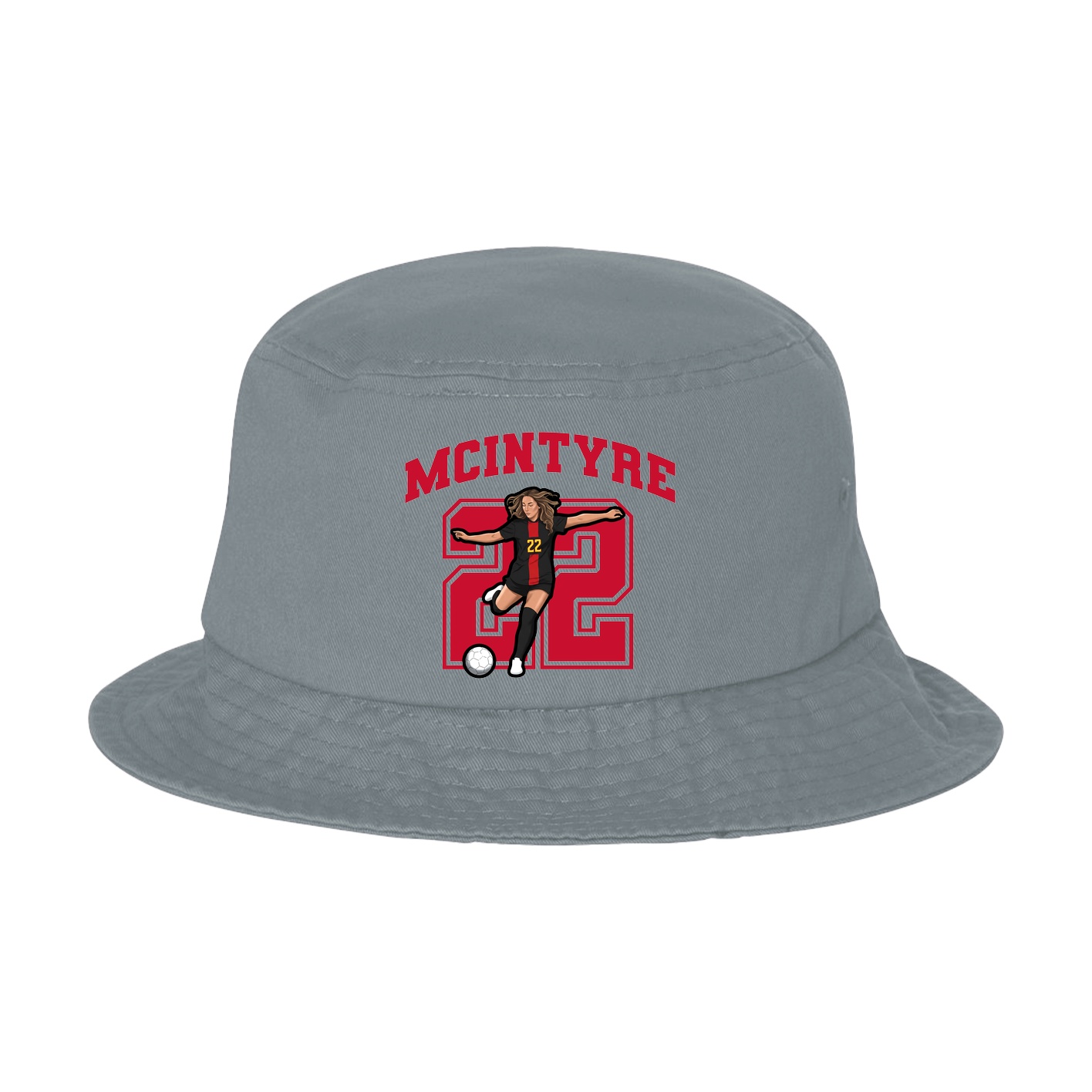 Bucket Cap — Number in Grey