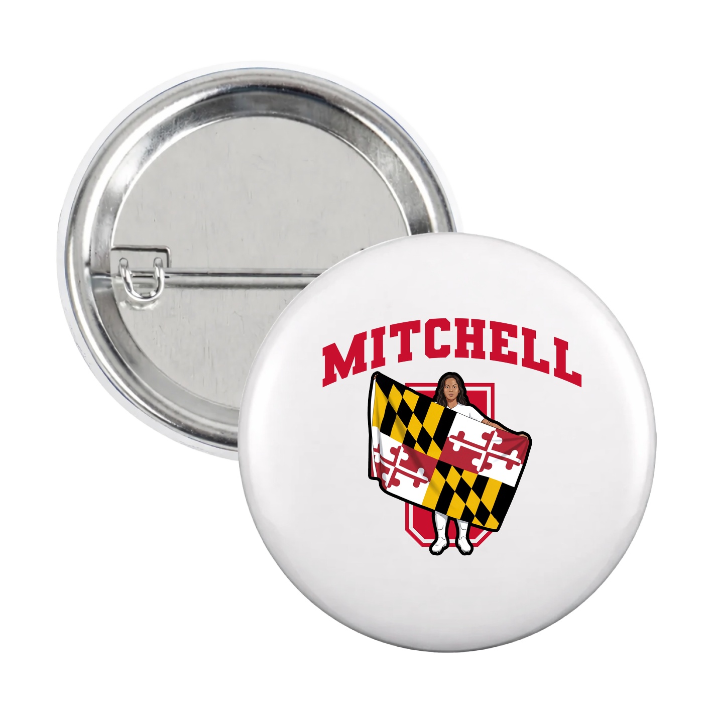 Game Day Button — Number in White