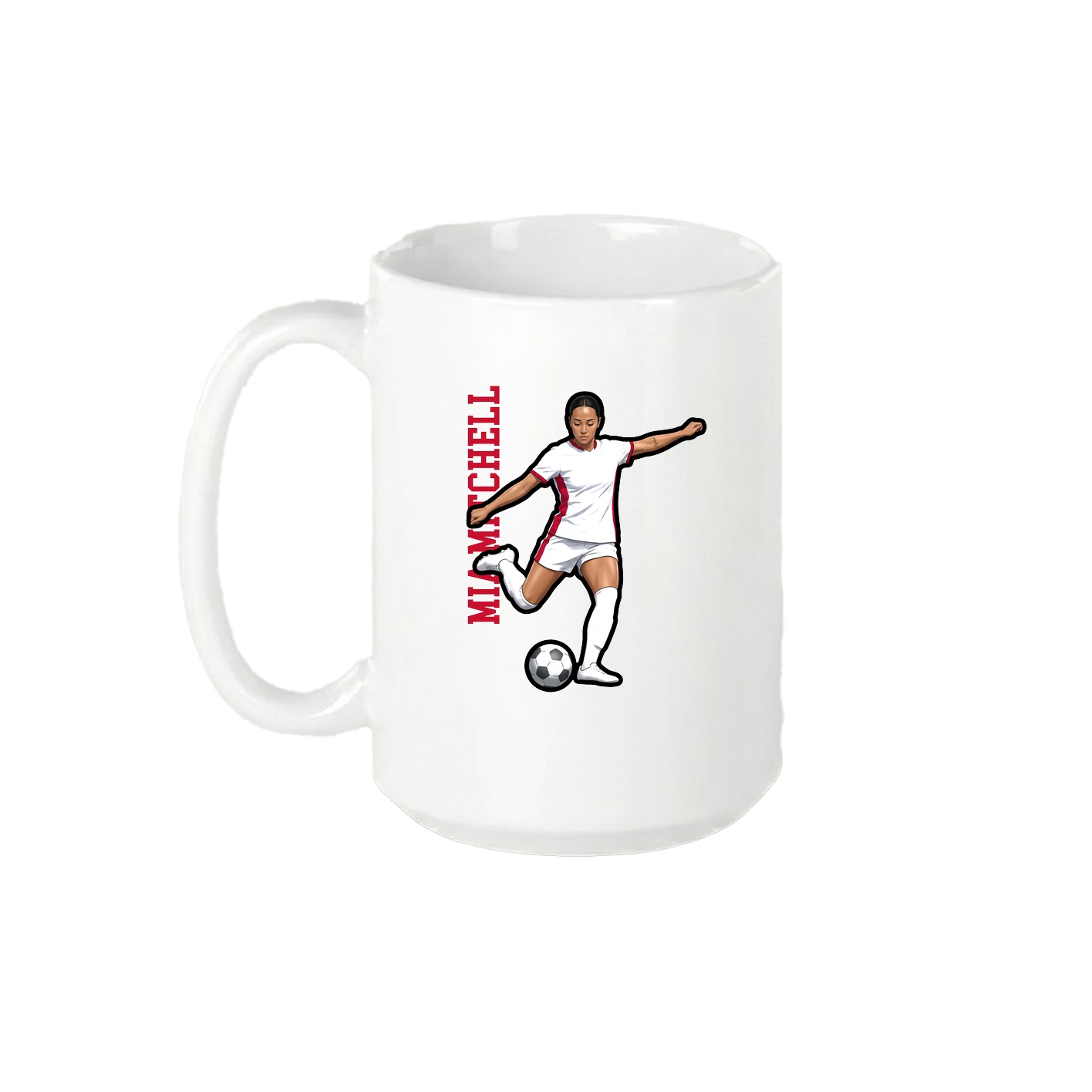 15oz Coffee Mug — Name Vertical in White