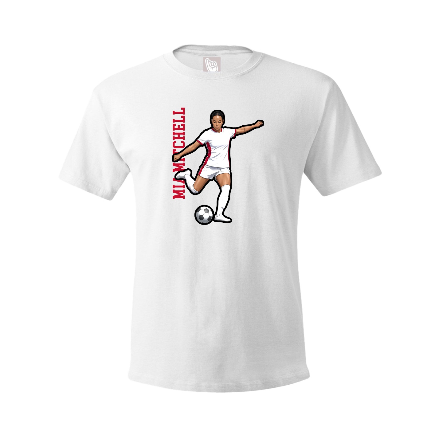 Youth Tee — Name Vertical in White