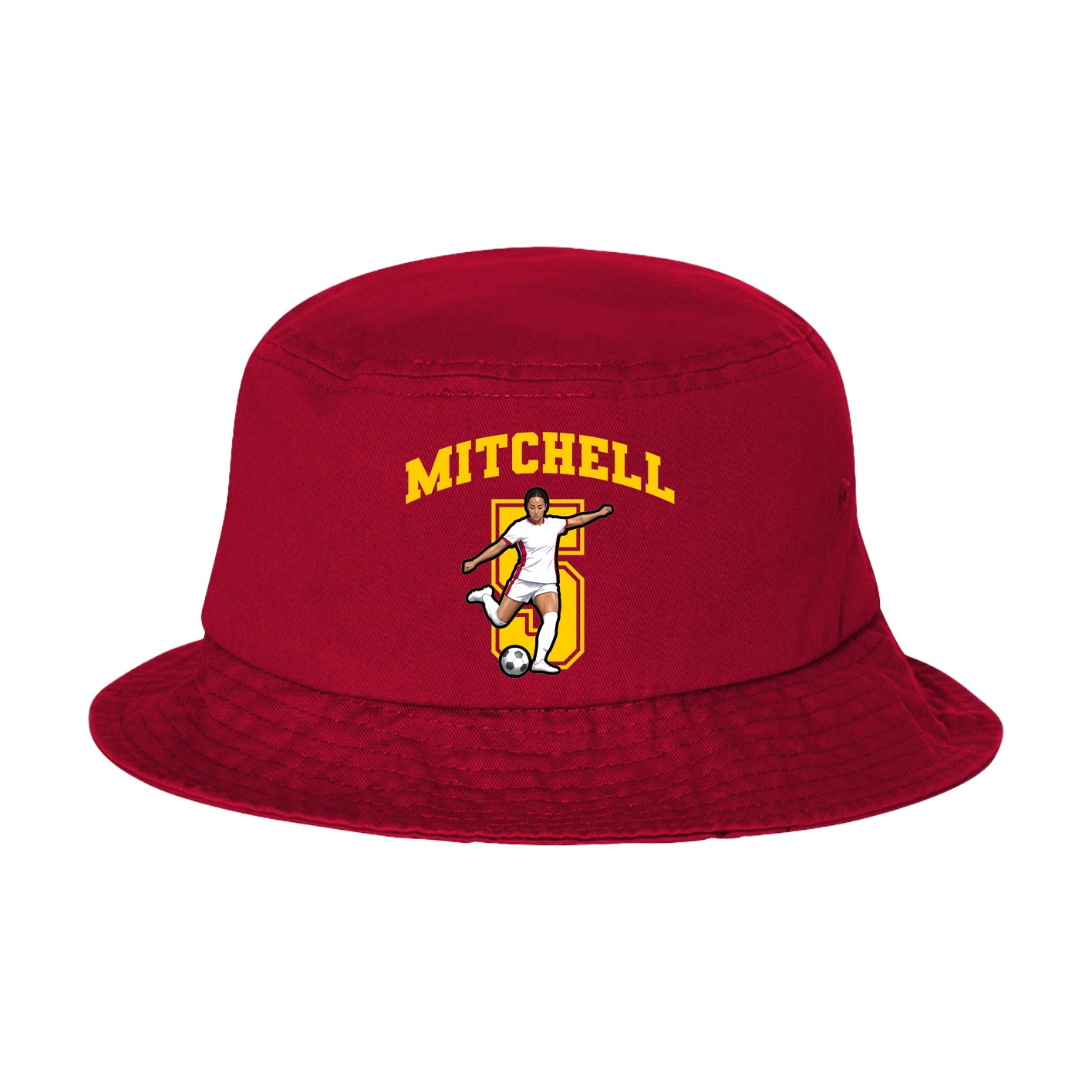 Bucket Cap — Number in Red