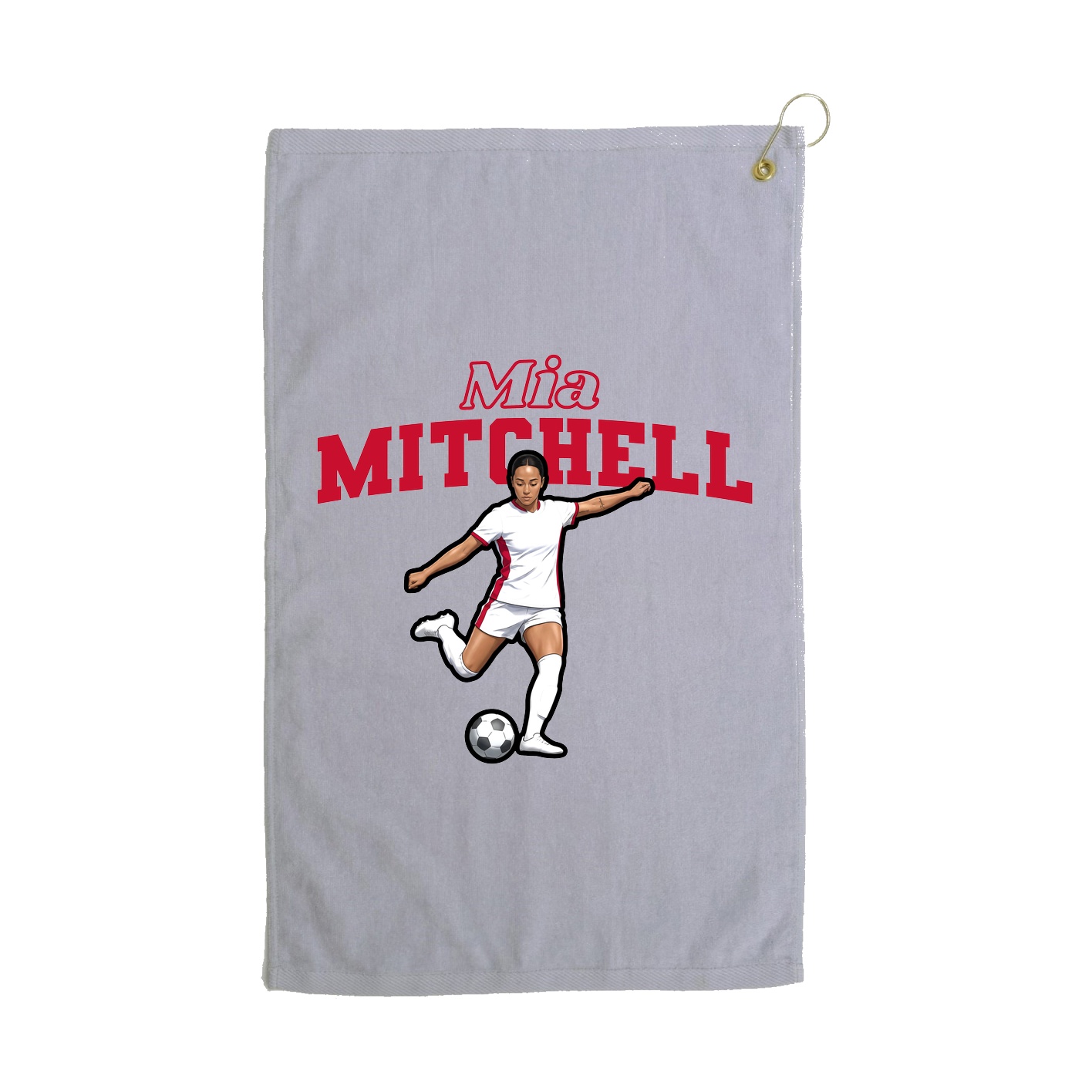 Golf Towel — Name Arch in Grey