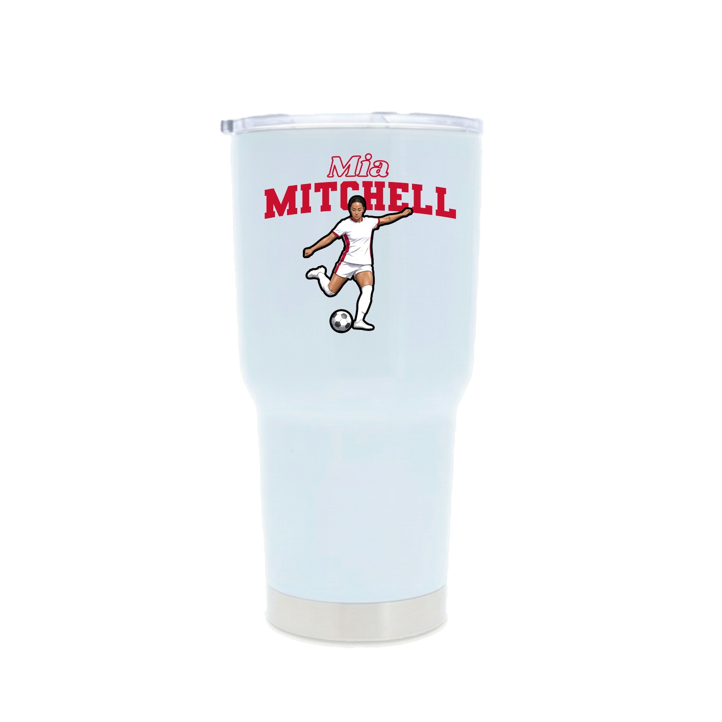 30oz Stainless Steel Tumbler — Name Arch in White
