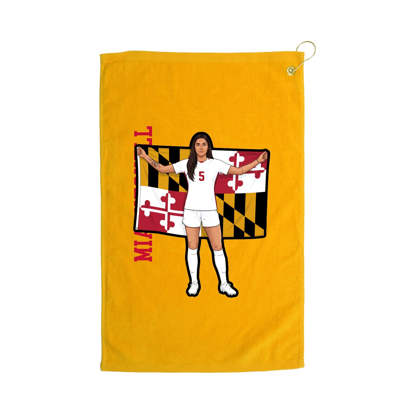 Golf Towel — Name Vertical in Gold