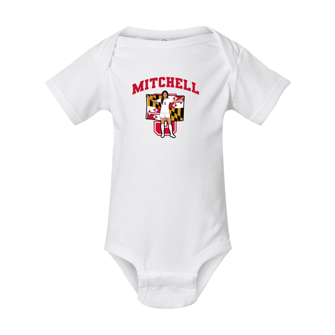 Baby Onesie — Number in White