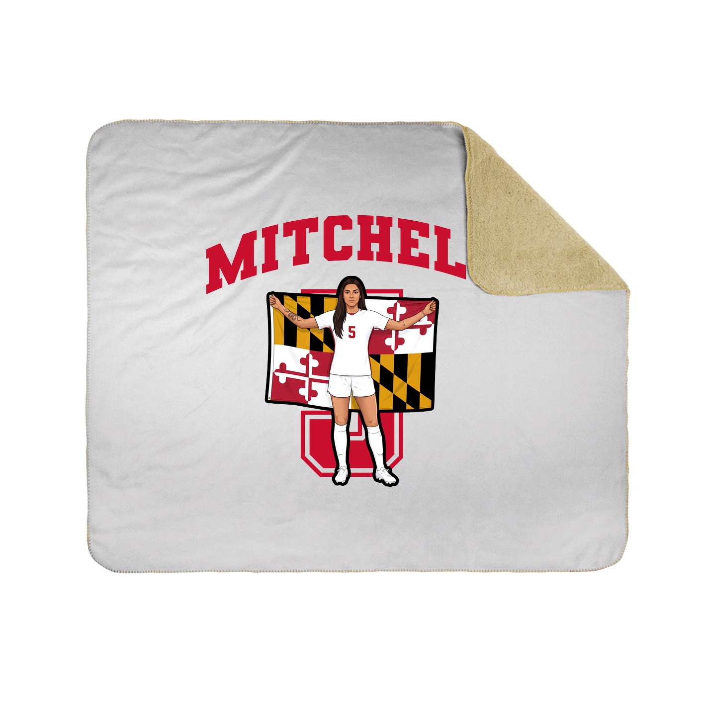 Throw Blanket — Number in White