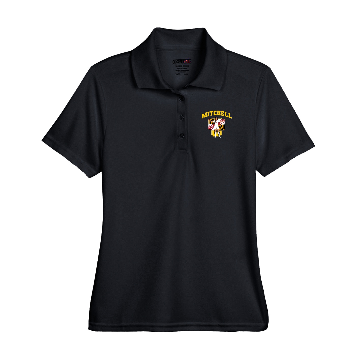 Performance Polo — Number in Black