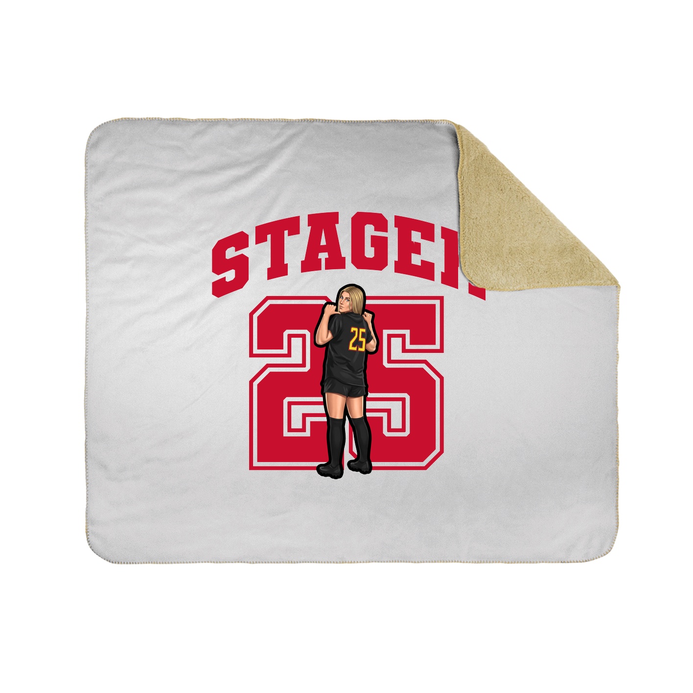 Throw Blanket — Number in White