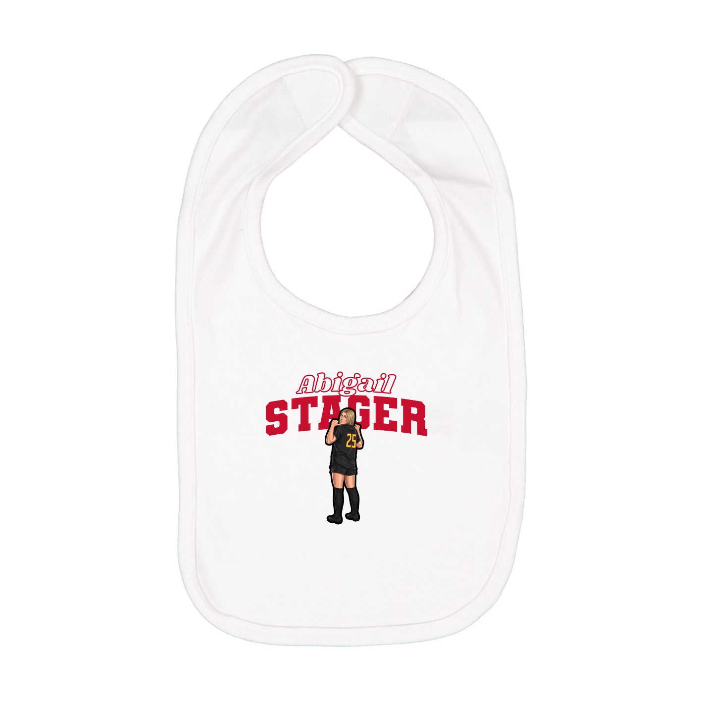 Infant Bib — Name Arch in White