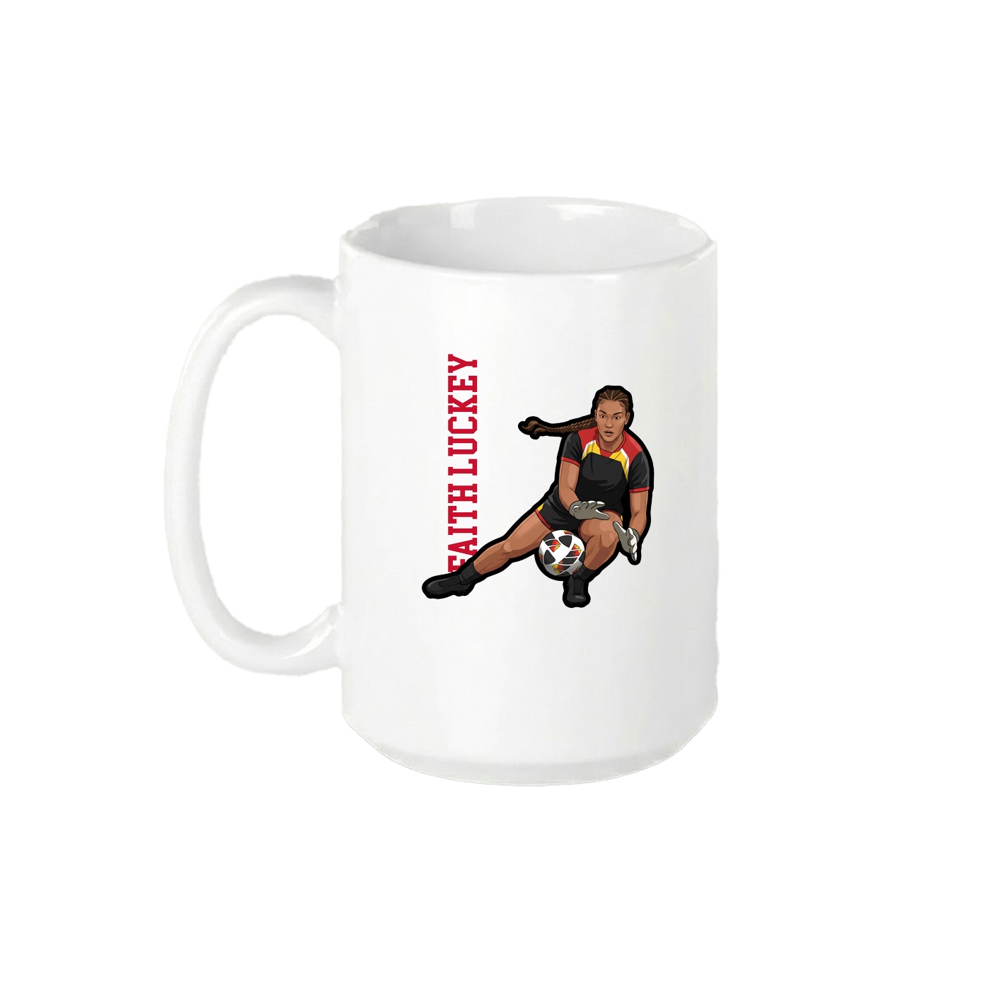 15oz Coffee Mug — Name Vertical in White