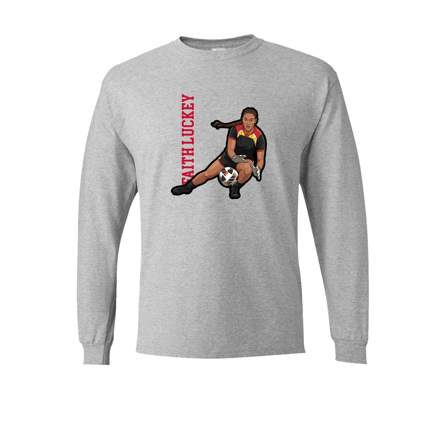 Long Sleeve Tee — Name Vertical in Grey