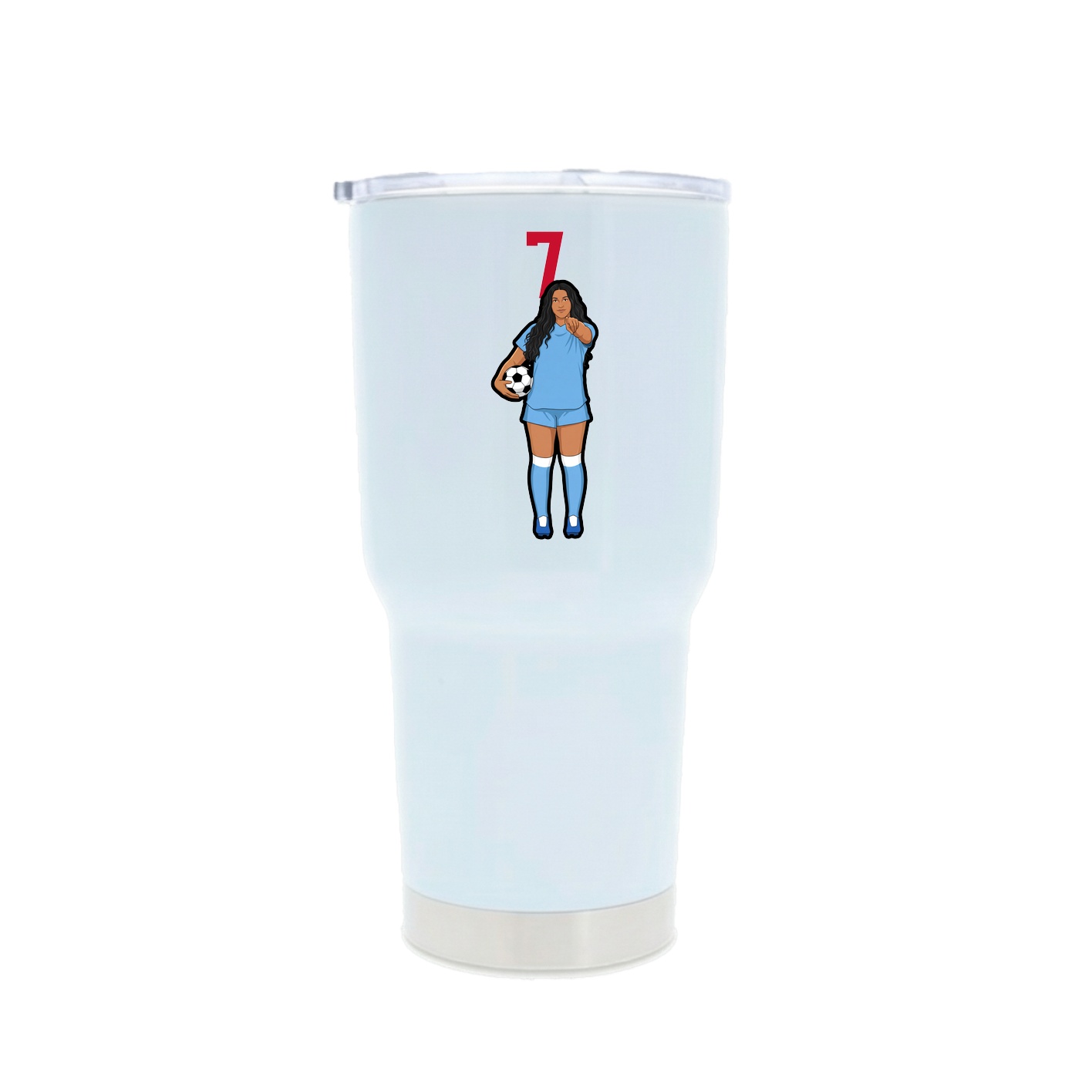 30oz Stainless Steel Tumbler — Number Top in White