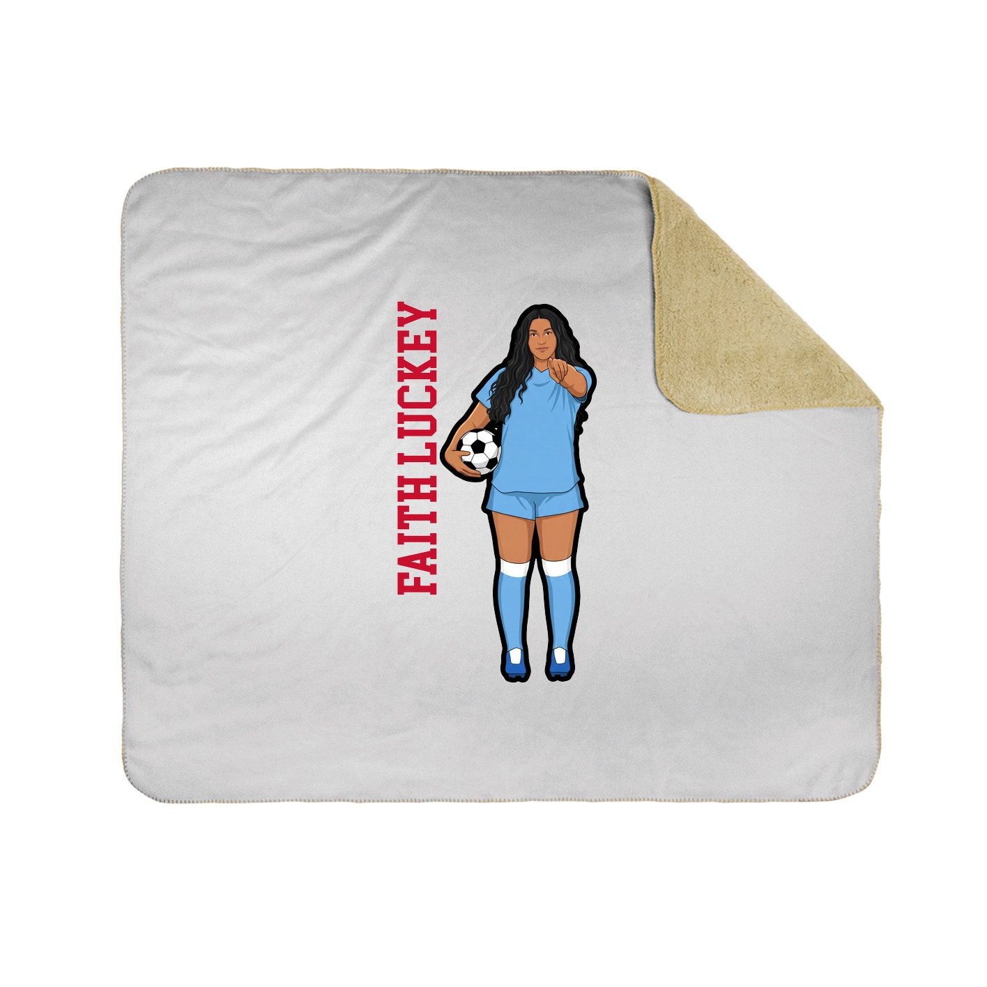 Throw Blanket — Name Vertical in White