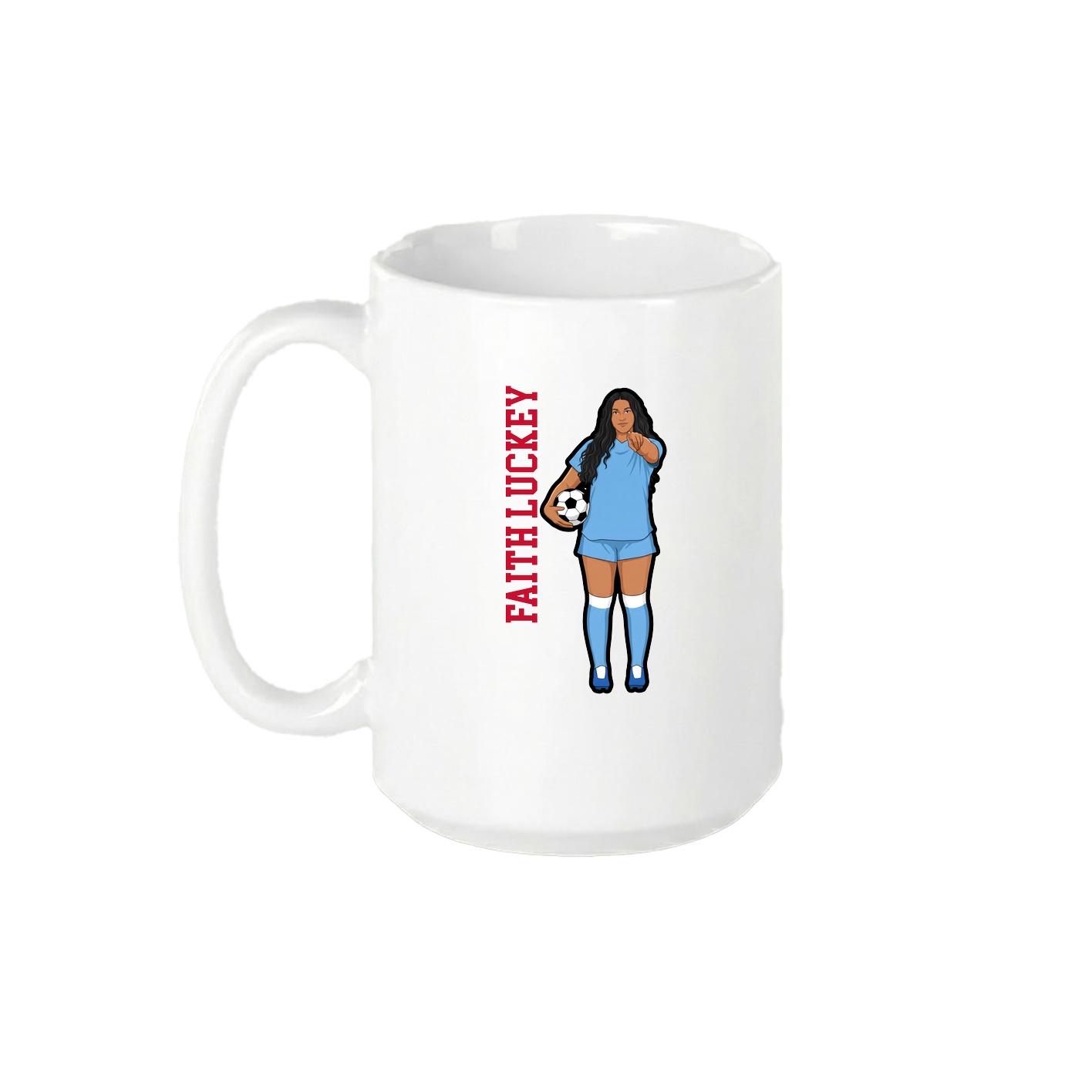 15oz Coffee Mug — Name Vertical in White