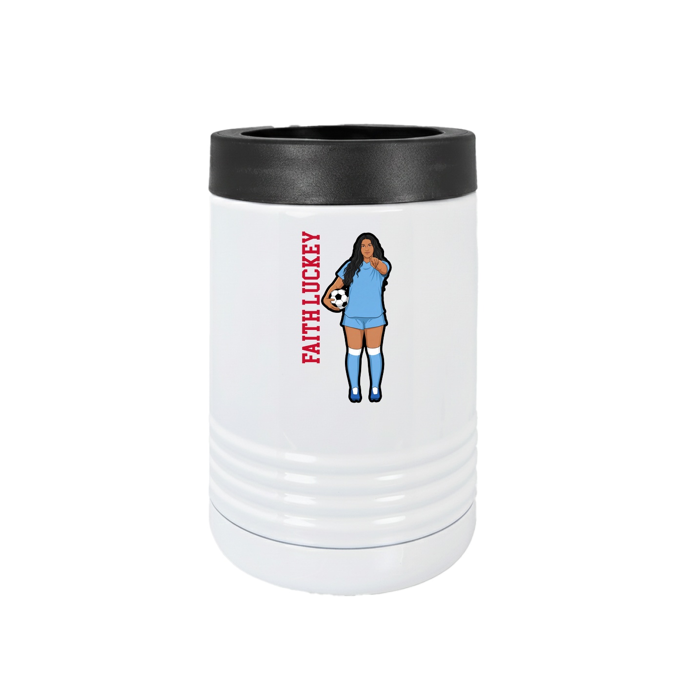 Beverage Holder — Name Vertical in White