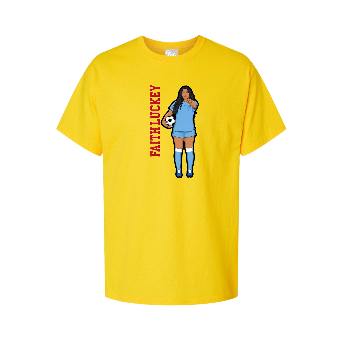 Youth Tee — Name Vertical in Gold