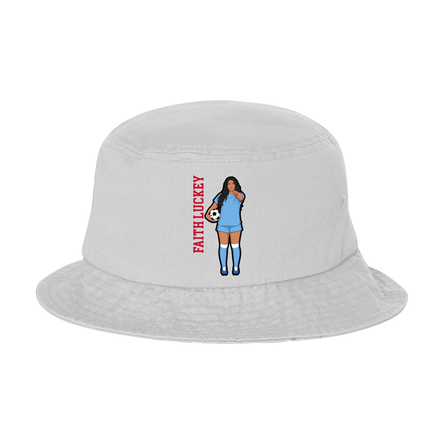 Bucket Cap — Name Vertical in White