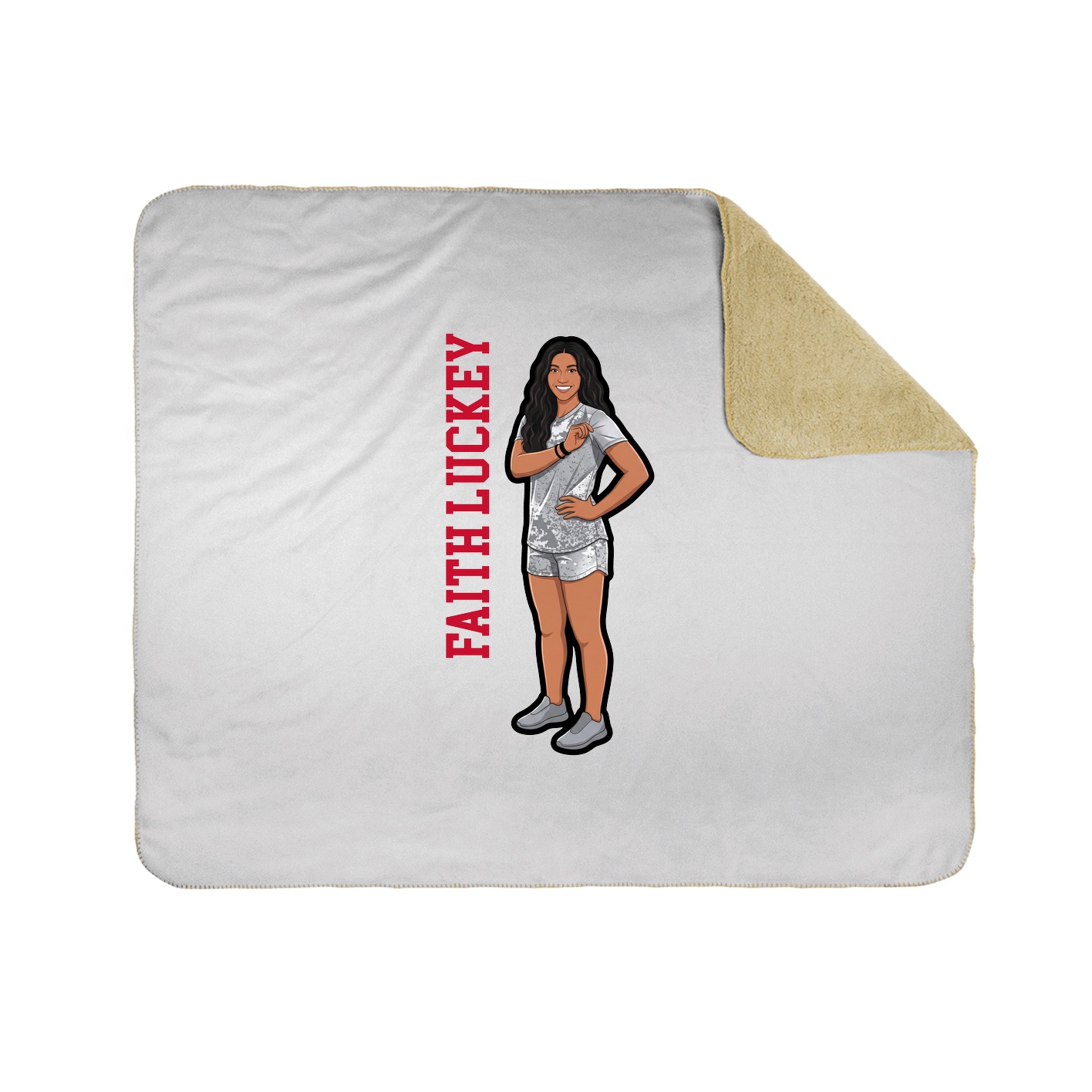 Throw Blanket — Name Vertical in White
