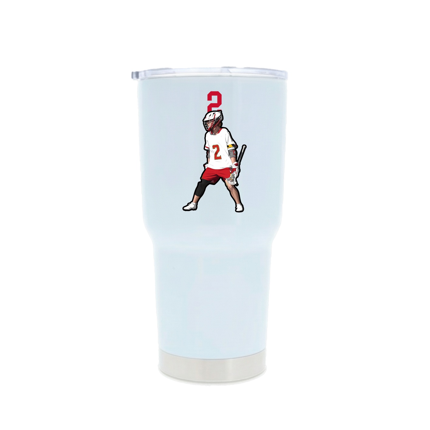 30oz Stainless Steel Tumbler — Number Top in White