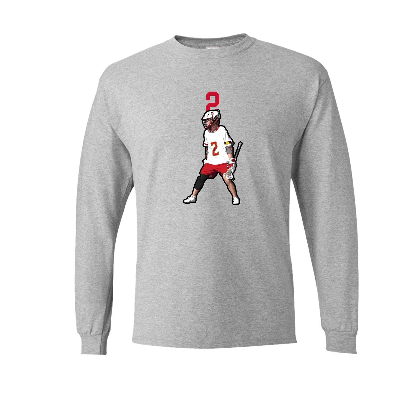 Long Sleeve Tee — Number Top in Grey