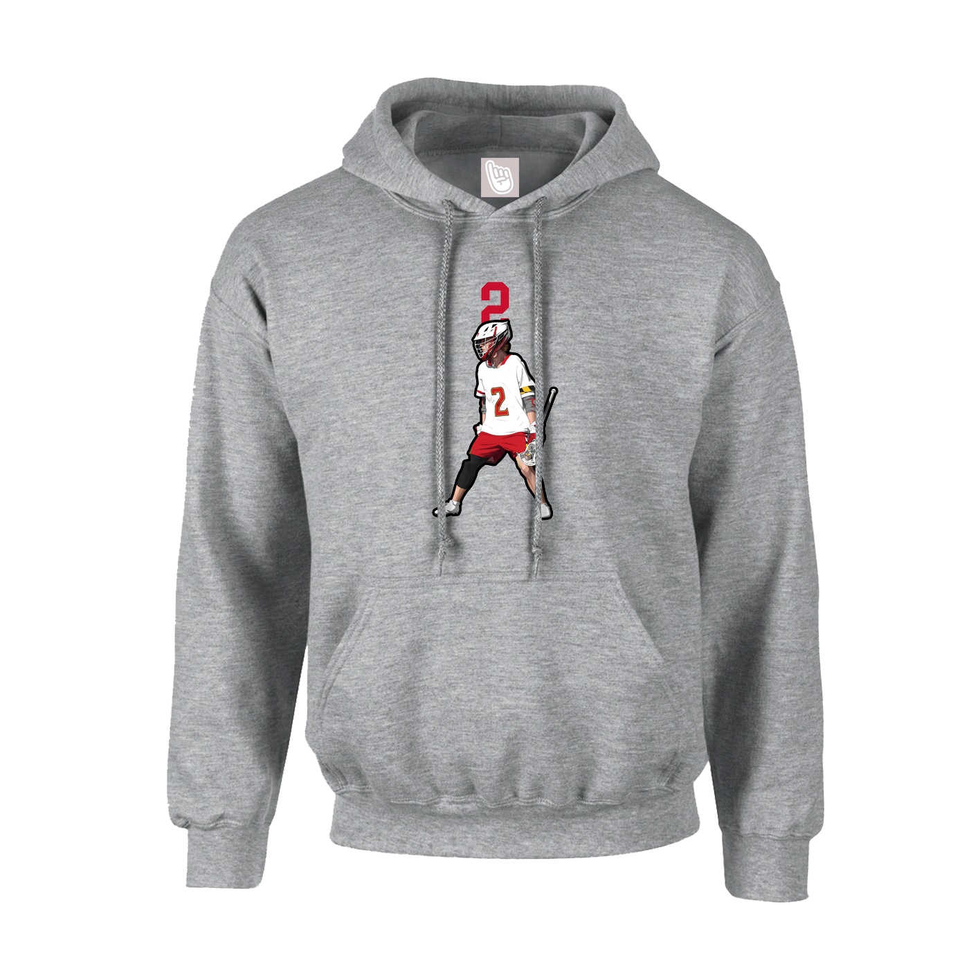 Hoodie — Number Top in Grey