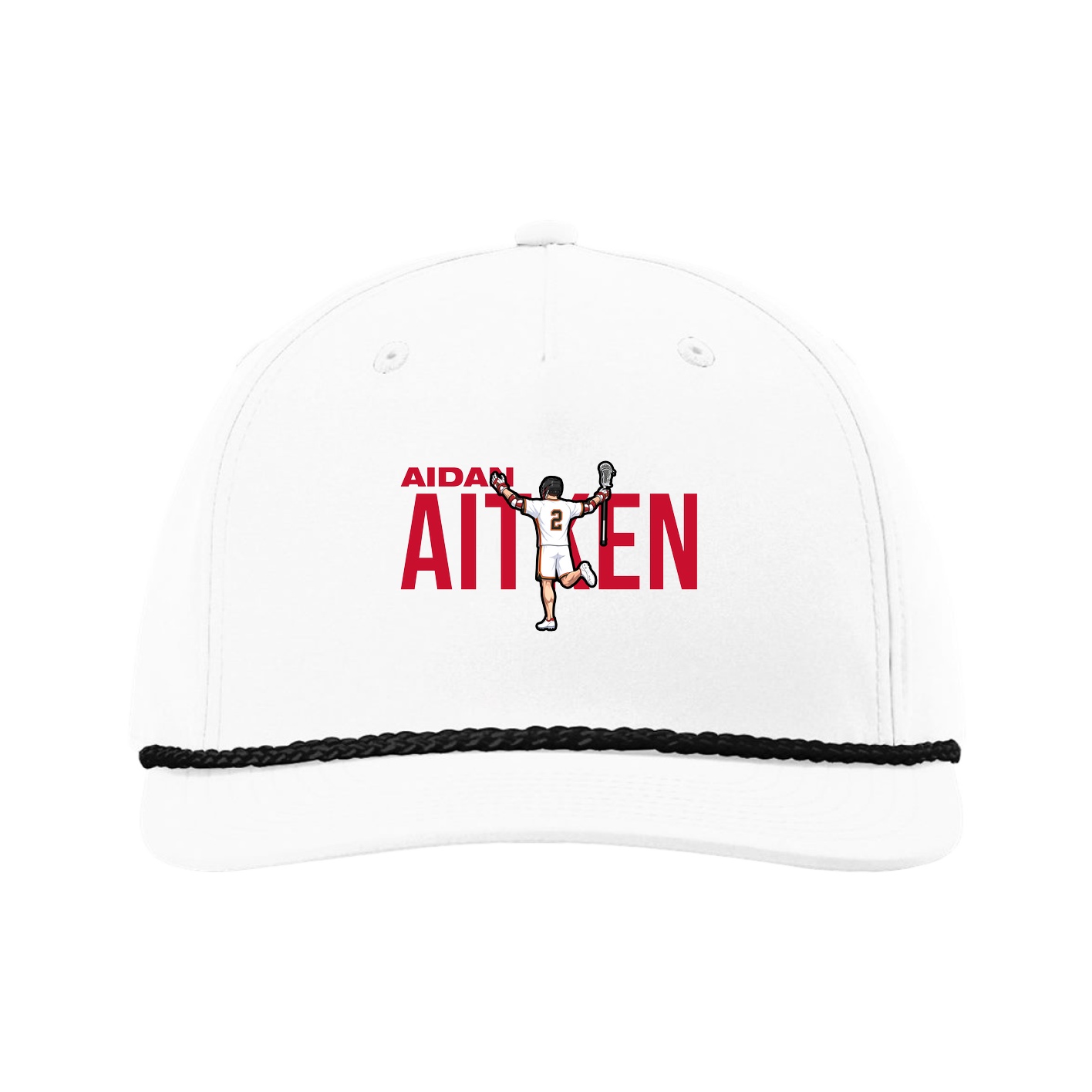 Five-Panel Classic Rope Cap — Player Name in White