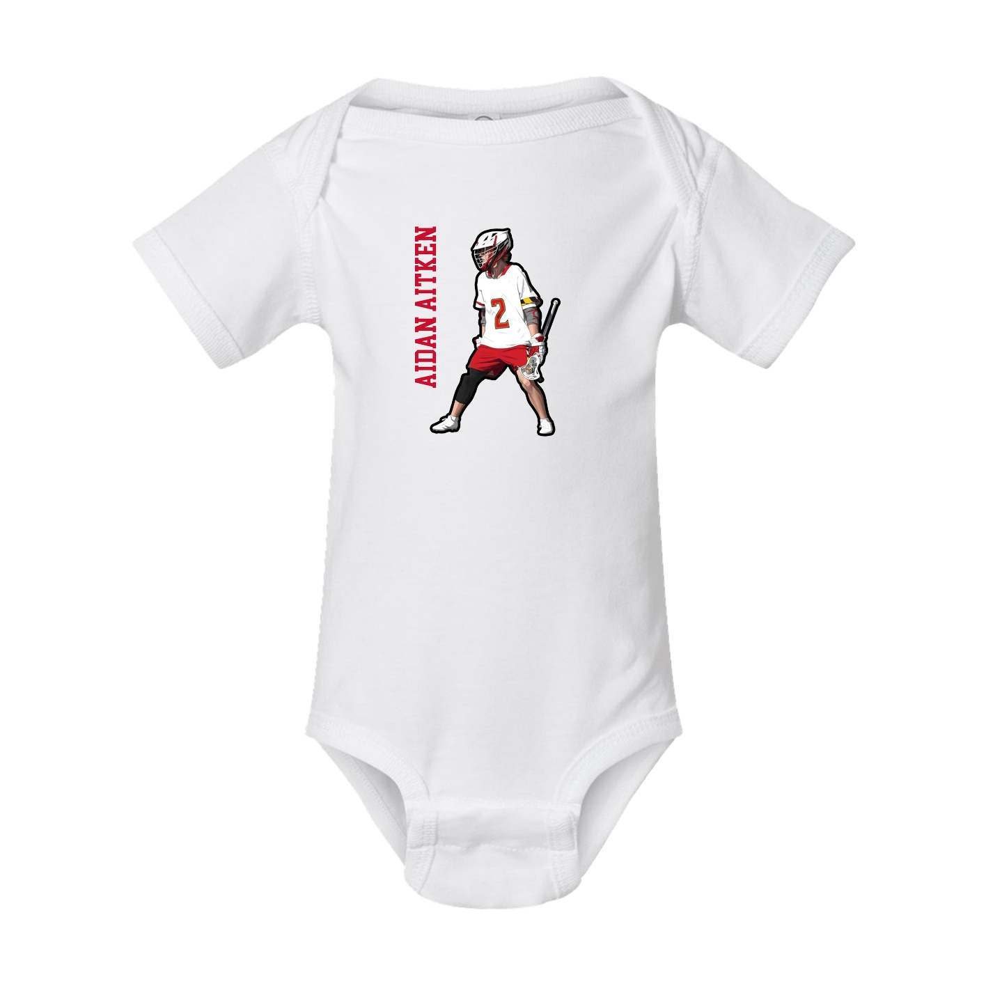 Baby Onesie — Name Vertical in White