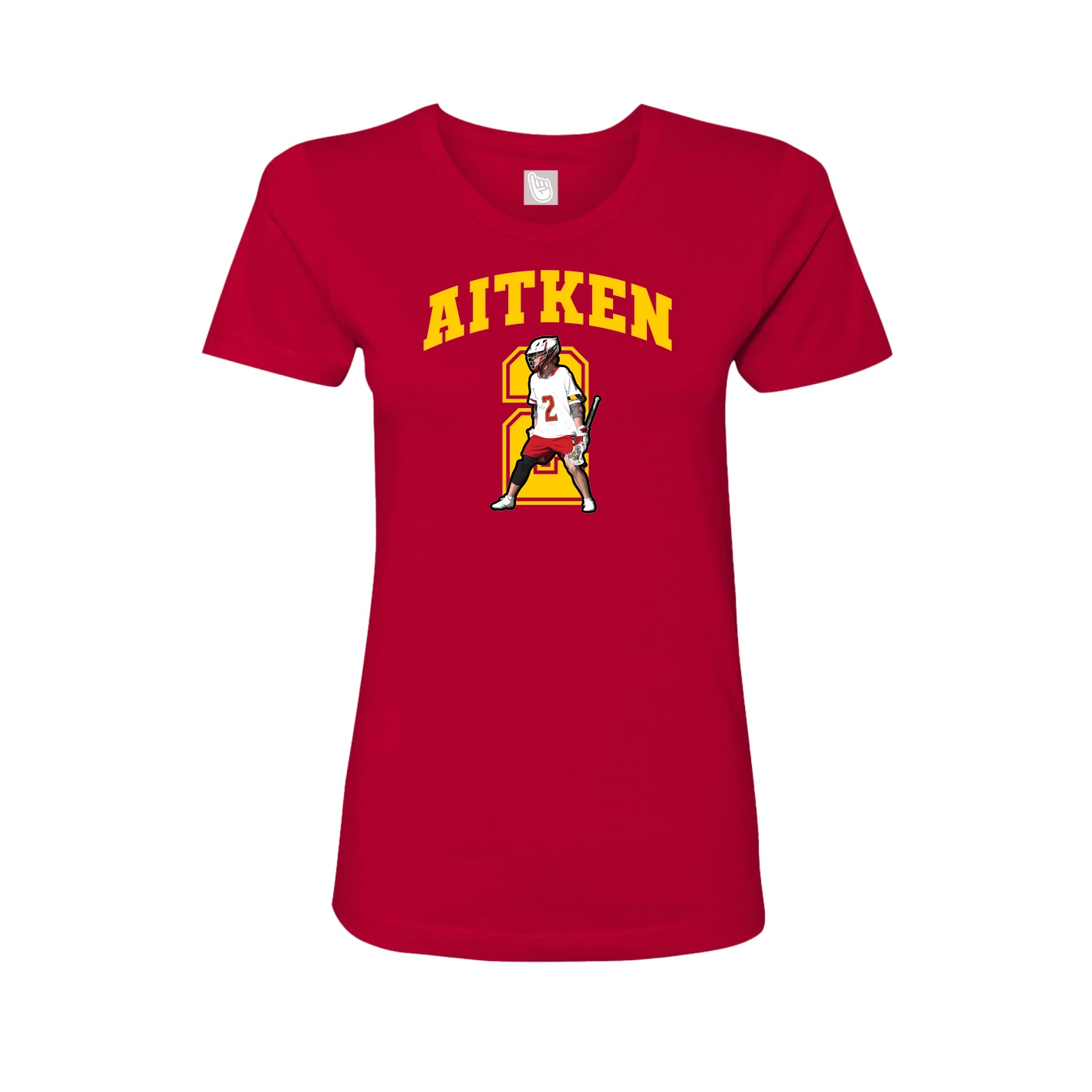 Fitted Women's Tee — Number in Red