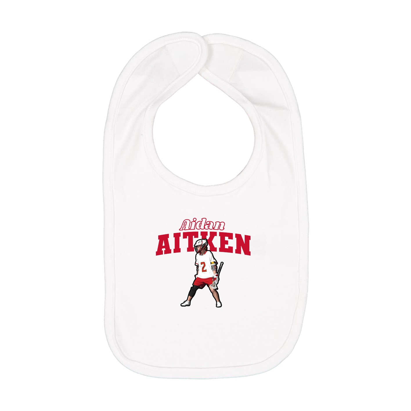 Infant Bib — Name Arch in White